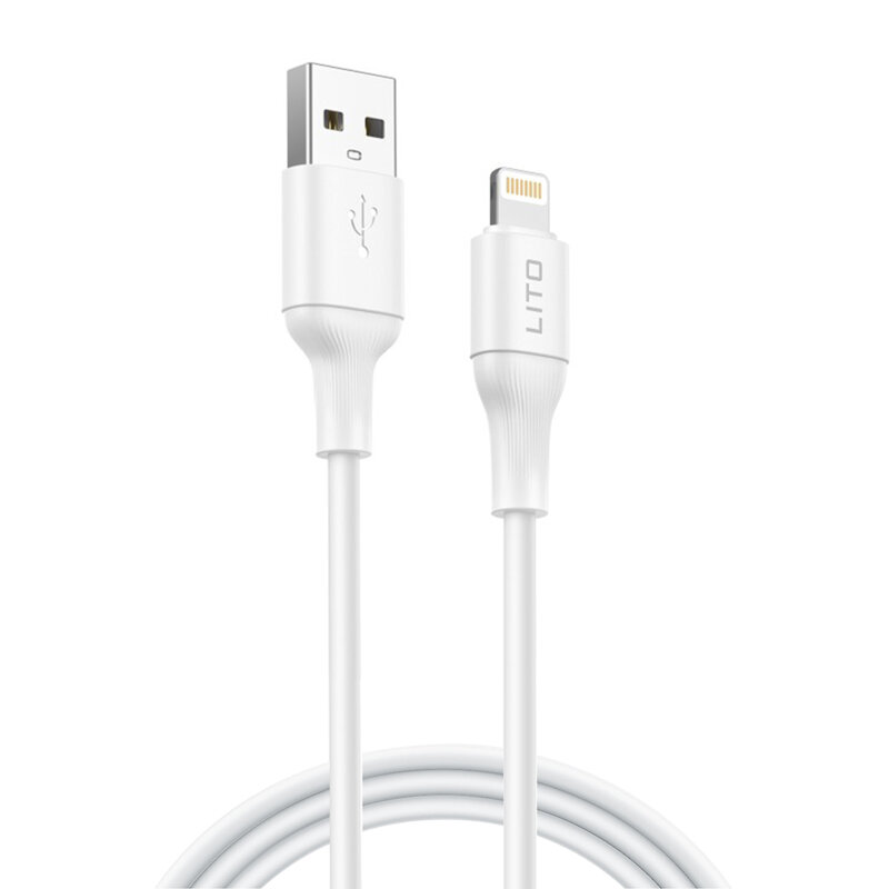 Cablu de date USB la Lightning Lito, 1m, LD06L, alb