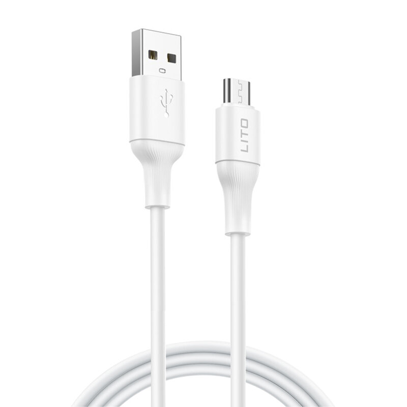 Cablu de date USB la Micro-USB Lito, 1m, LD06V, alb