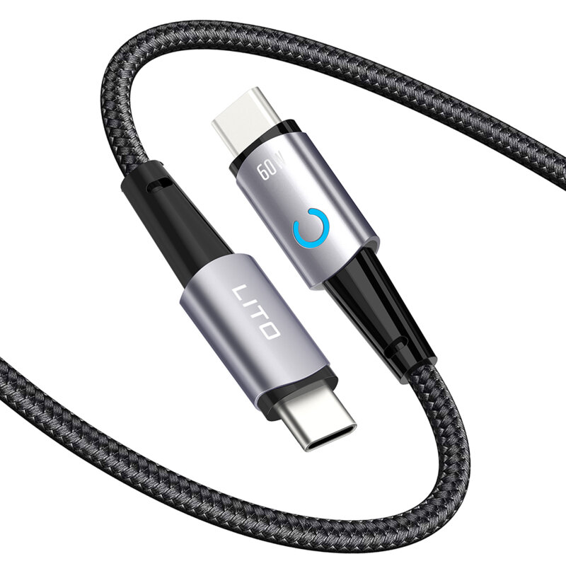 Cablu date Fast Charging Type-C la Type-C Lito, 60W, LD10