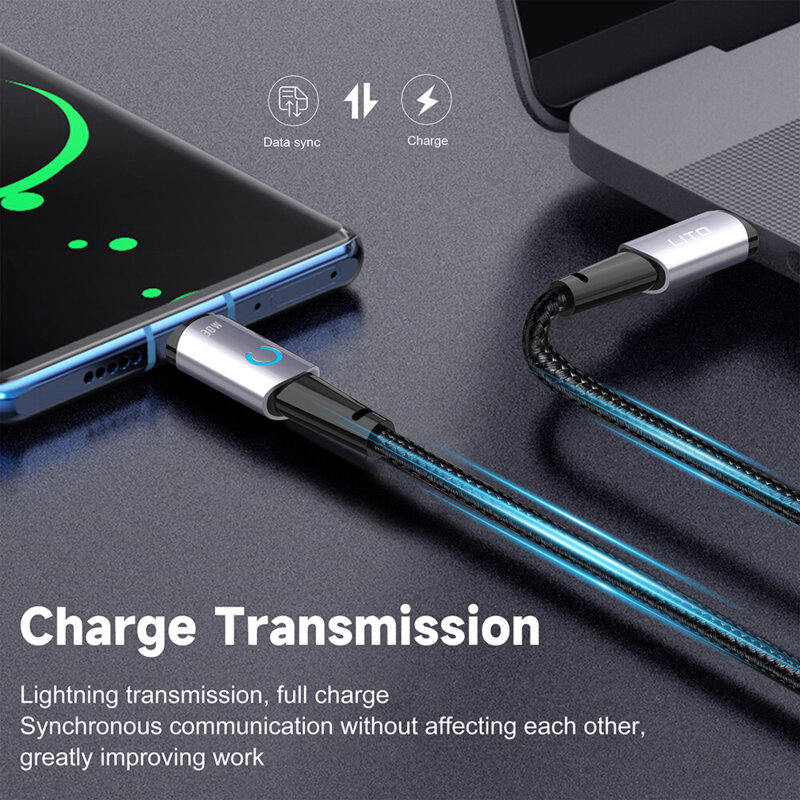 Cablu de date Type-C la USB-C Lito, 60W, 1m, LD10CC