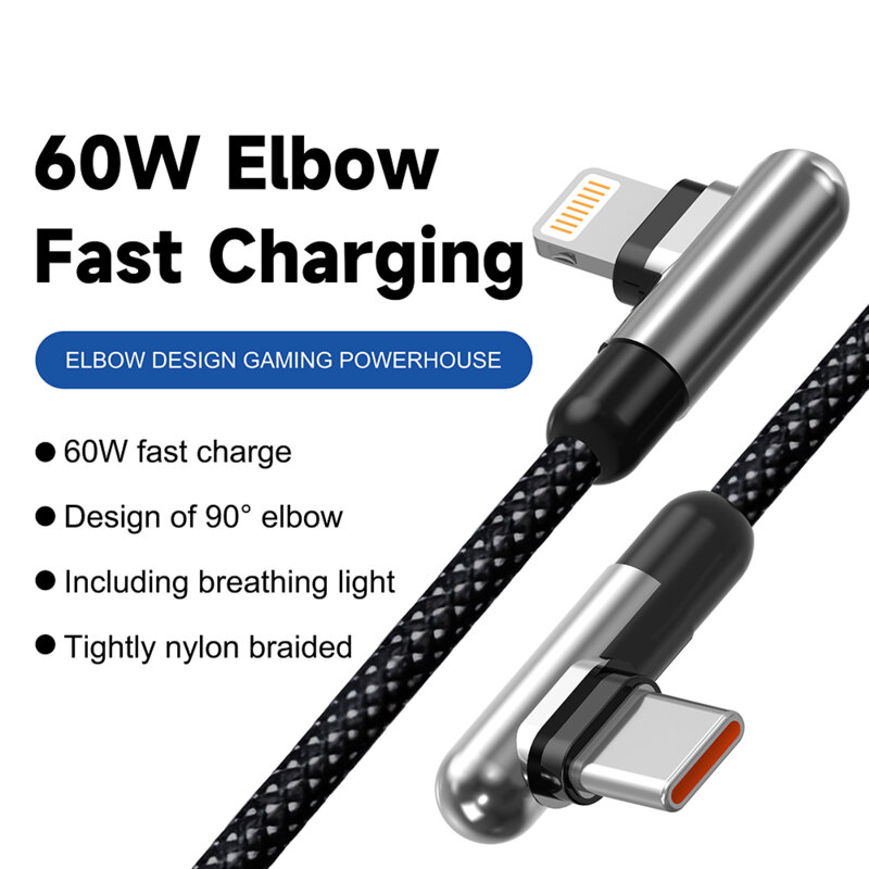 Cablu date Fast Charging Type-C la Lightning Lito, 60W, 1m, LD13