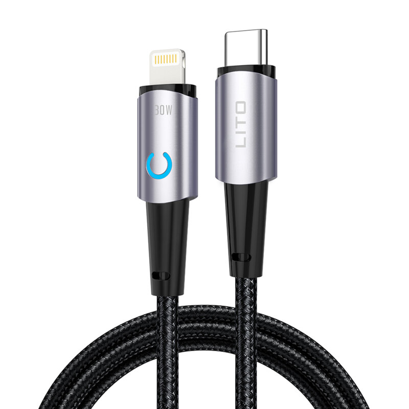 Cablu date Fast Charging Type-C la Lightning Lito, 30W, LD10