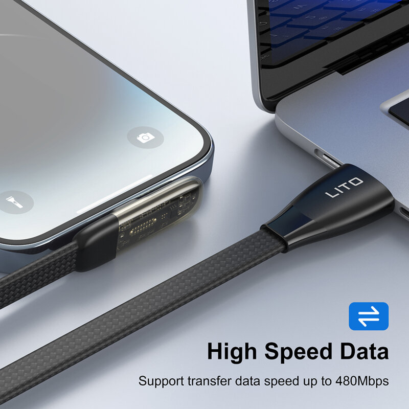 Cablu date Fast Charging USB la Lightning Lito, design, LD11