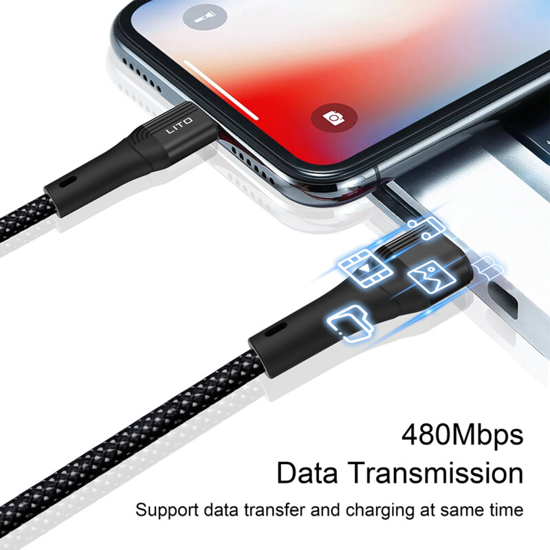 Cablu date Fast Charging USB la Type-C Lito, 60W, 1m, LD14