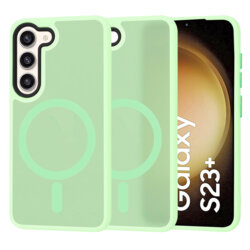 Husa Samsung Galaxy S23 Plus Techsuit HaloFrost MagSafe Series, verde deschis
