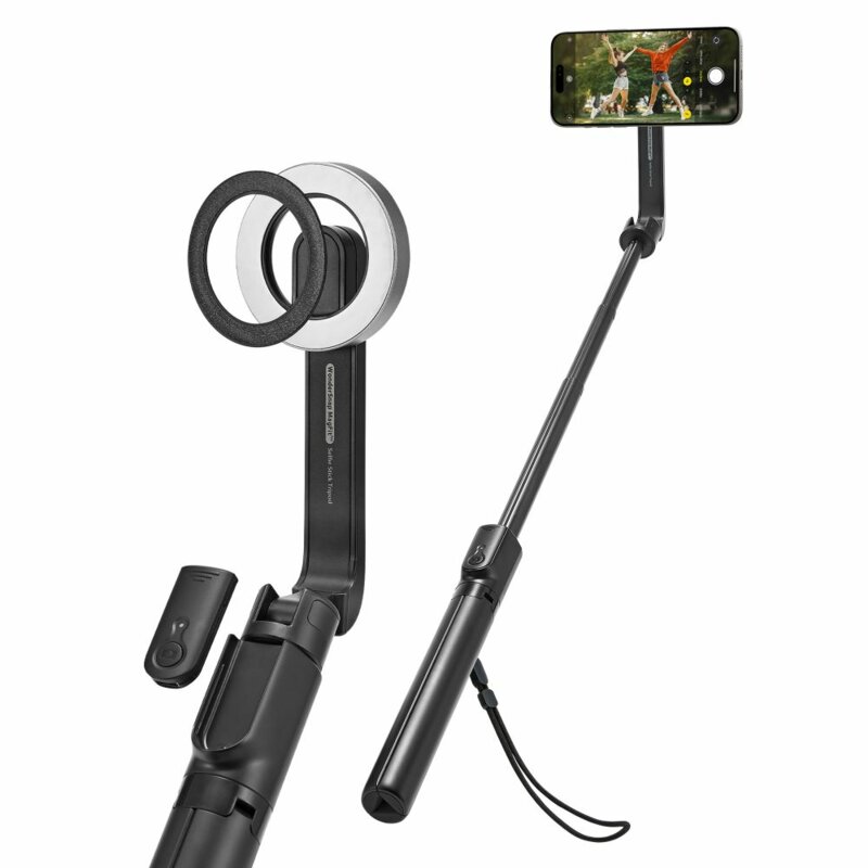 Selfie stick MagSafe Bluetooth cu trepied Spigen S580W, negru