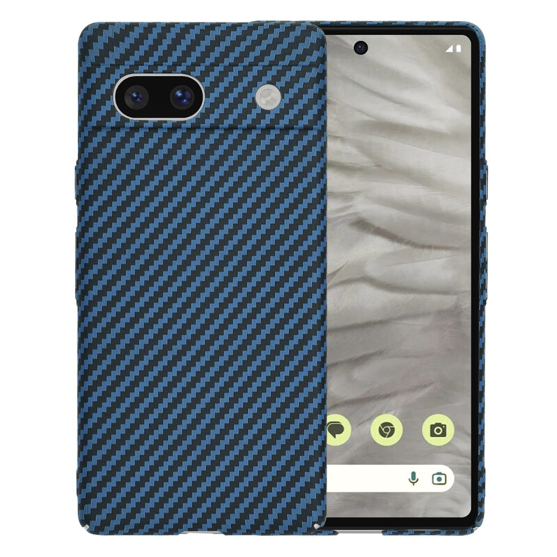 Husa Google Pixel 7a Techsuit Carbonite FiberShell, cyan