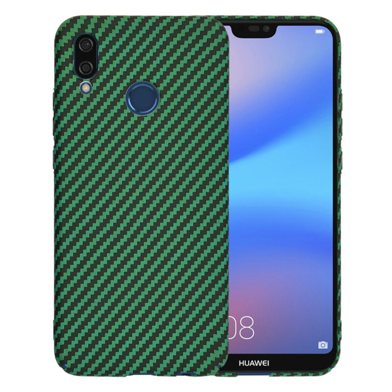 Husa Huawei P20 Lite Techsuit Carbonite FiberShell, verde
