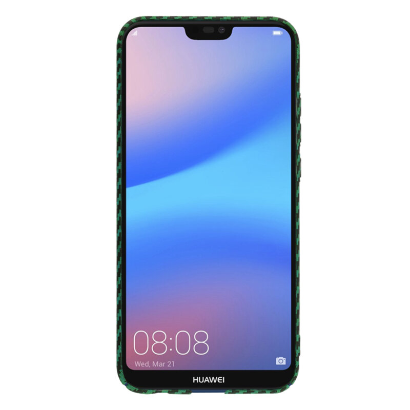 Husa Huawei P20 Lite Techsuit Carbonite FiberShell, verde