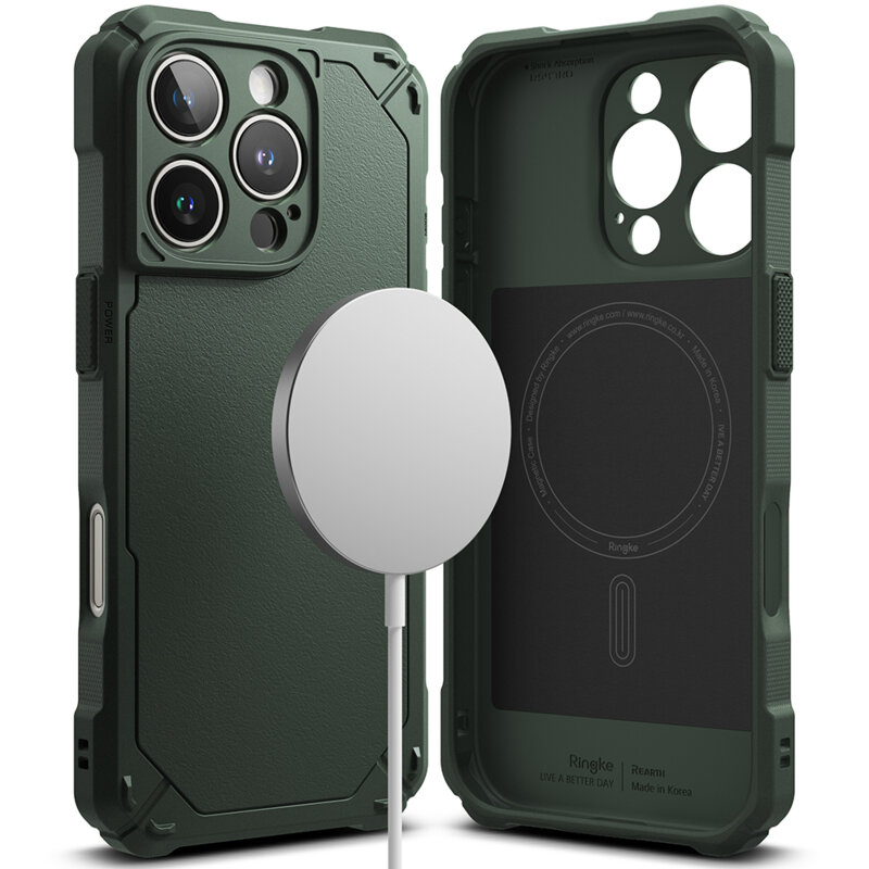 Husa iPhone 16 Pro Max Ringke Rugged Gear MagSafe, verde