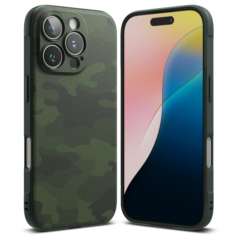 Husa iPhone 16 Pro Max Ringke Onyx Design, verde camuflaj