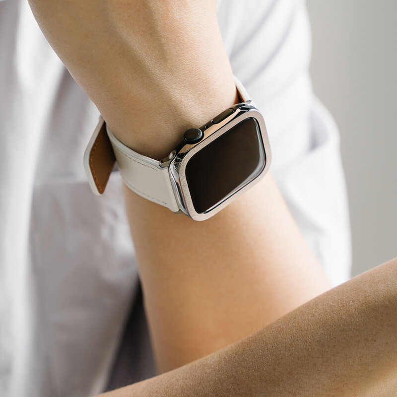 Curea Apple Watch 10 46mm Ringke Leather One Basic Bold, Black