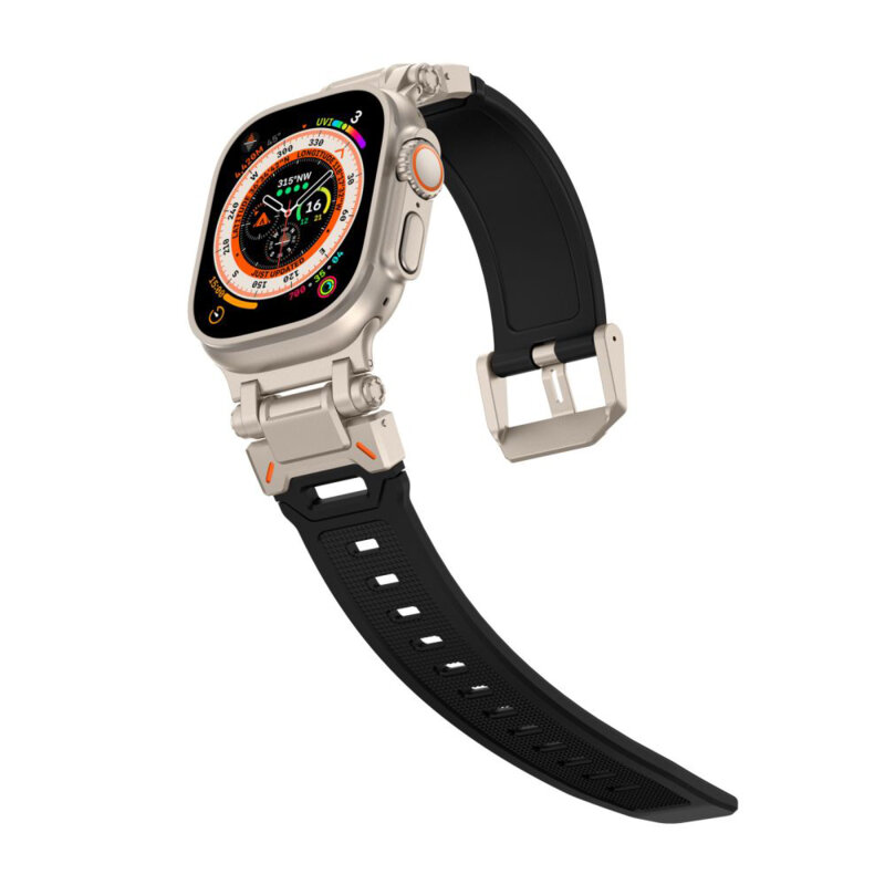 Curea Apple Watch 10 46mm Techsuit, negru aramid, W064