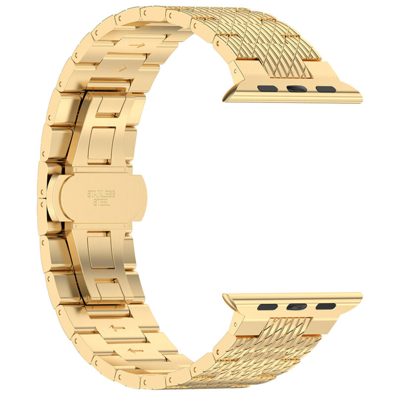 Curea premium Apple Watch 10 46mm Techsuit, auriu, W052