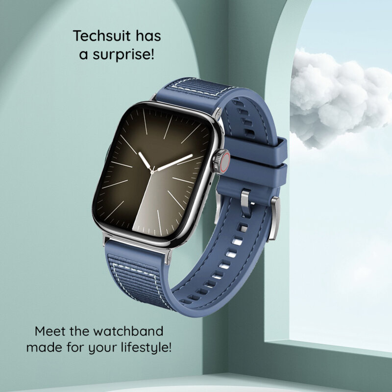 Curea Apple Watch 10 46mm Techsuit, bleumarin, W051
