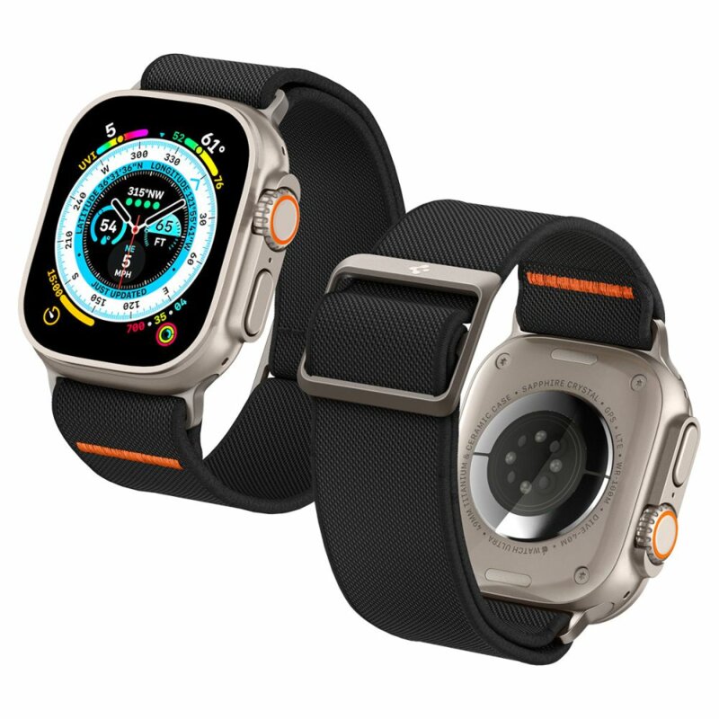 Curea Apple Watch 10 46mm Spigen Fit Lite Ultra, negru