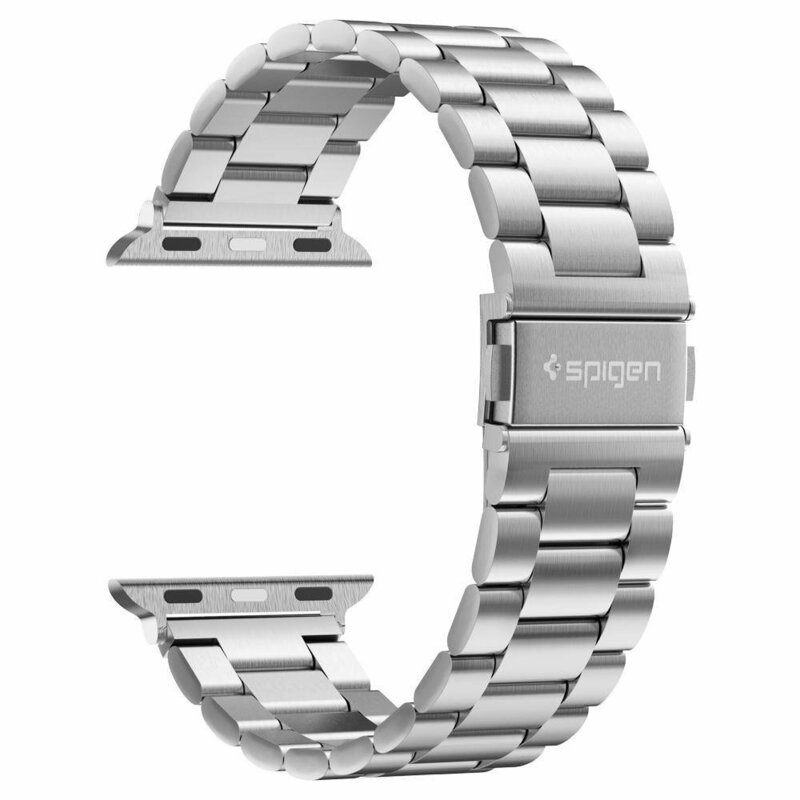 Curea Apple Watch 10 46mm Spigen Modern Fit, argintiu