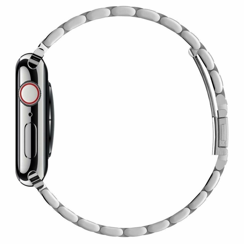 Curea Apple Watch 10 46mm Spigen Modern Fit, argintiu