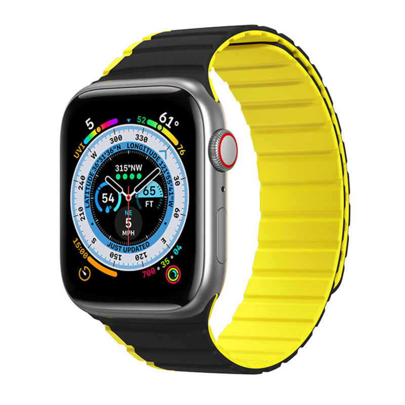 Curea magnetica Apple Watch 10 42mm Dux Ducis LD Series, Black / Yellow