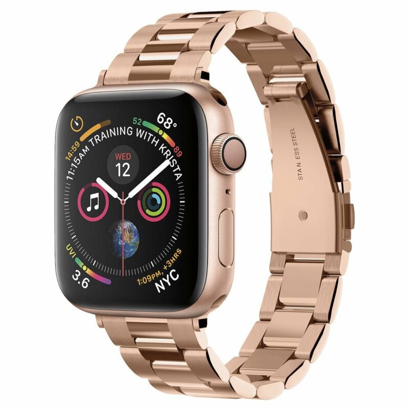 Curea Apple Watch 10 42mm Spigen Modern Fit, roz auriu