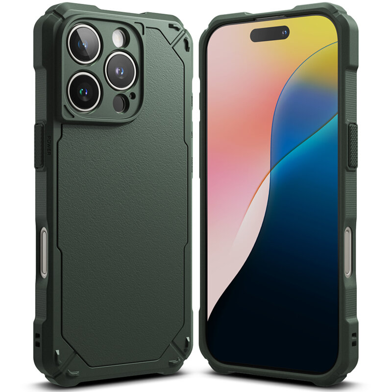 Husa iPhone 16 Pro Ringke Rugged Gear, verde