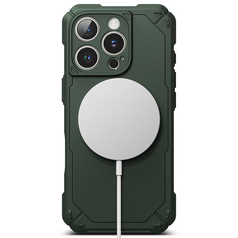 Husa iPhone 16 Pro Ringke Rugged Gear MagSafe, verde
