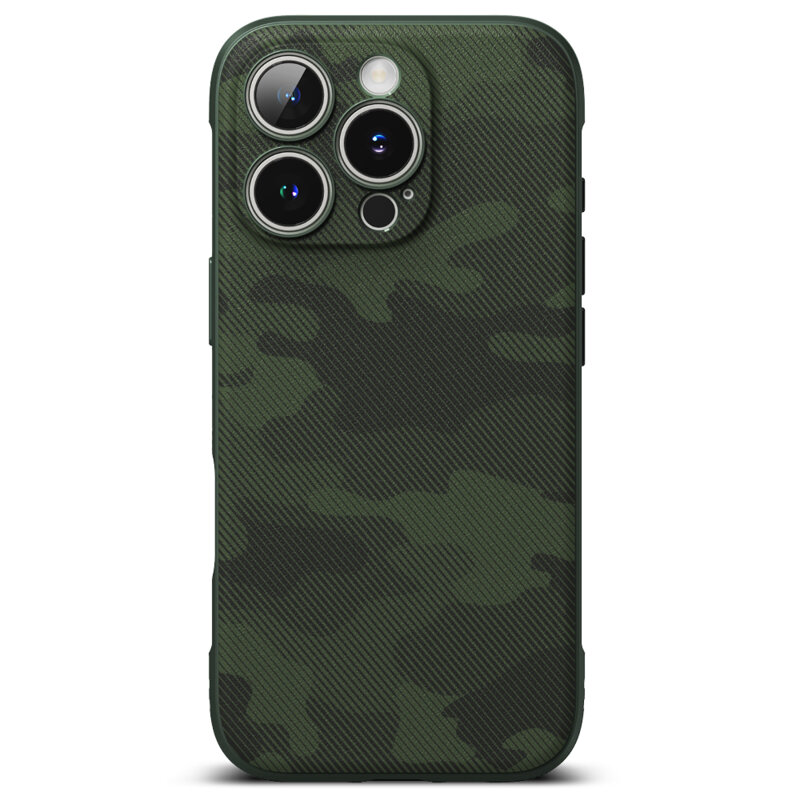 Husa iPhone 16 Pro Ringke Onyx Design, verde camuflaj