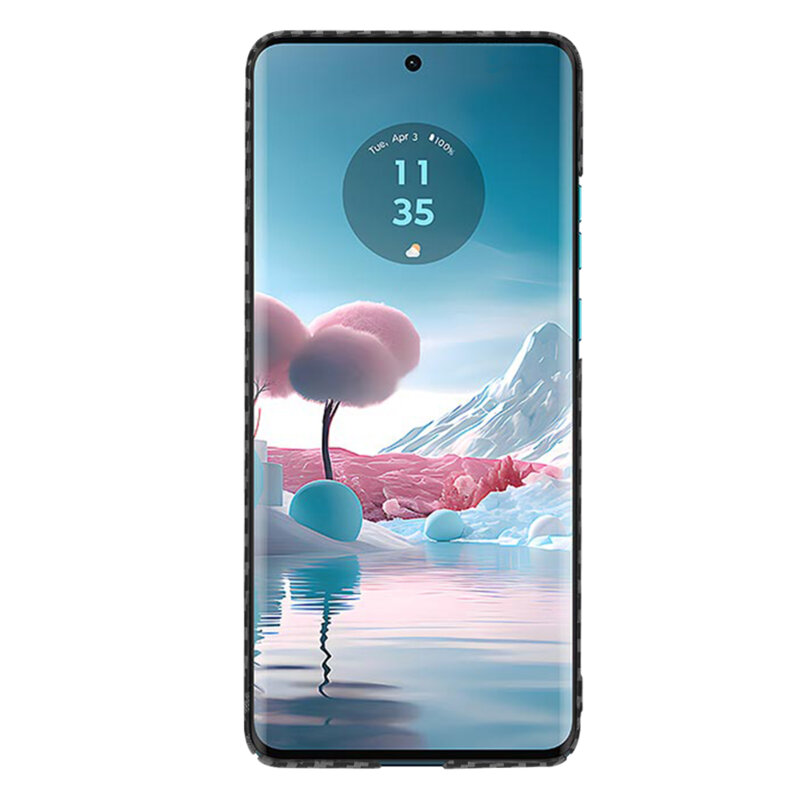 Husa Motorola Edge 40 Neo Techsuit Carbonite FiberShell, negru