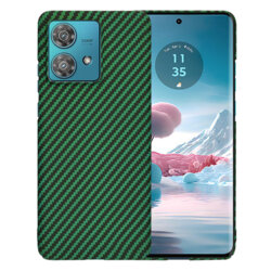 Husa Motorola Edge 40 Neo Techsuit Carbonite FiberShell, verde