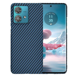 Husa Motorola Edge 40 Neo Techsuit Carbonite FiberShell, cyan