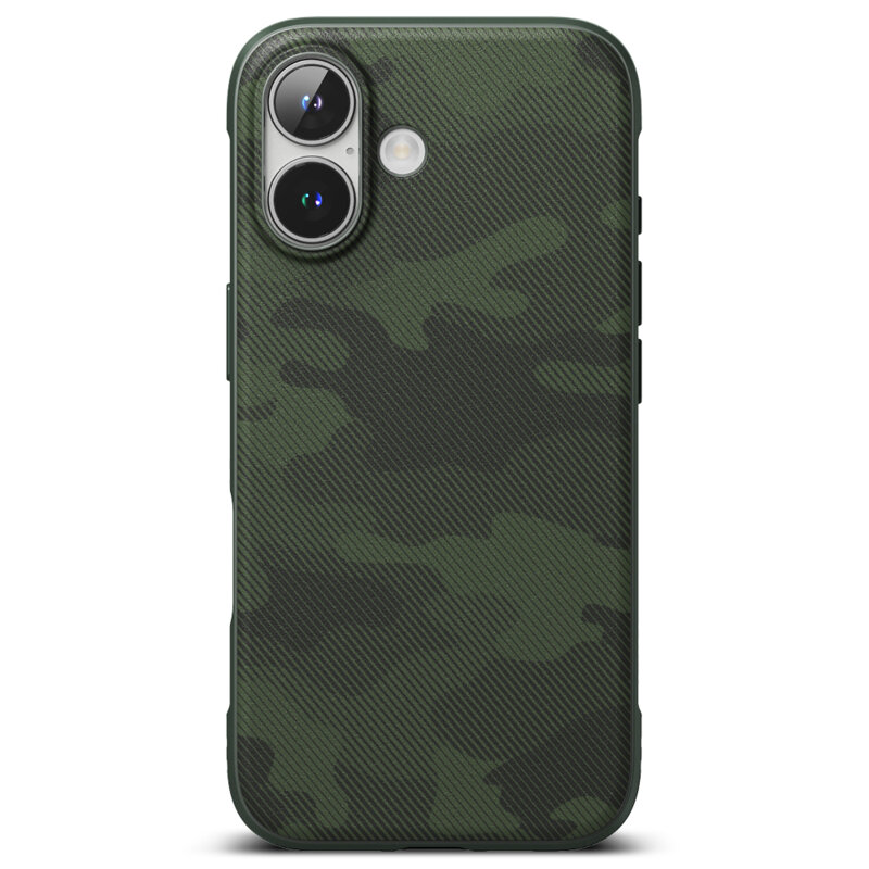 Husa iPhone 16 Ringke Onyx Design, verde camuflaj