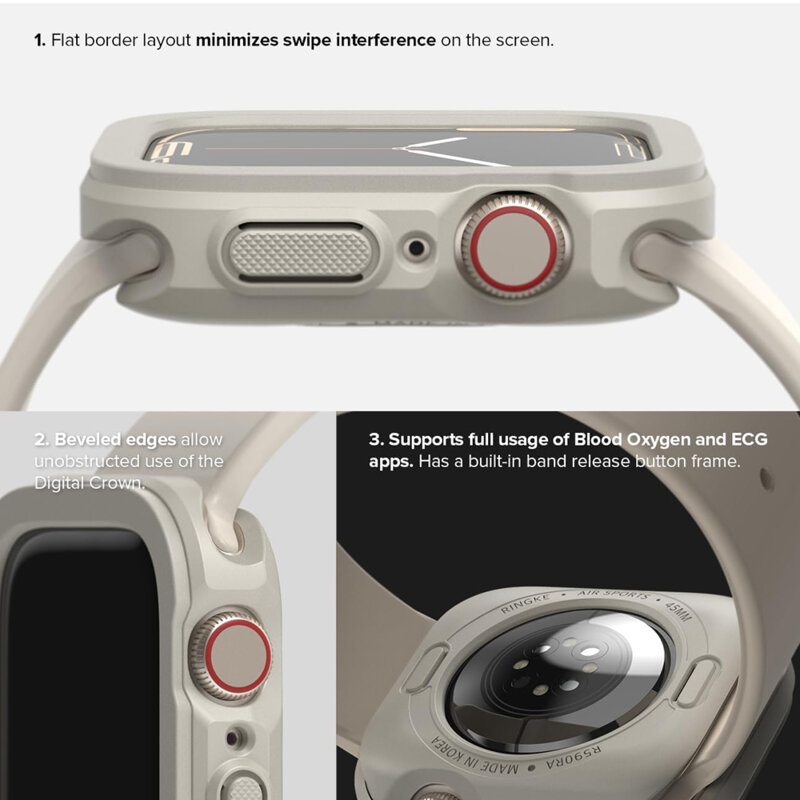 Husa Apple Watch 10 42mm Ringke Air Sports, Warm Gray