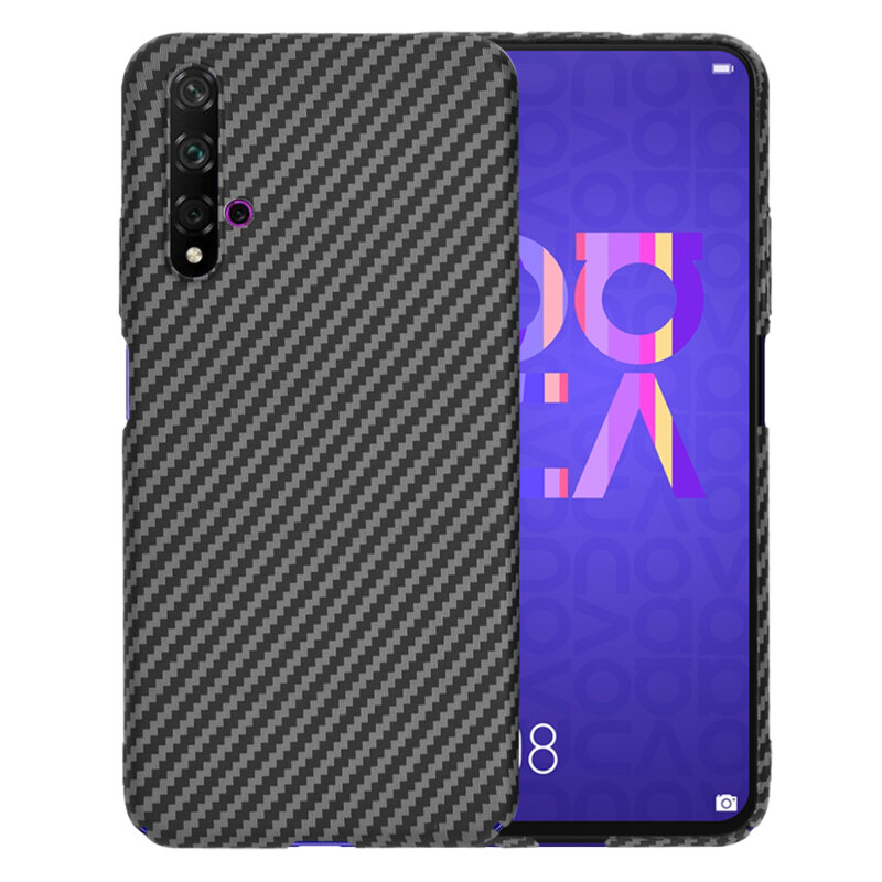 Husa Huawei Nova 5T Techsuit Carbonite FiberShell, negru