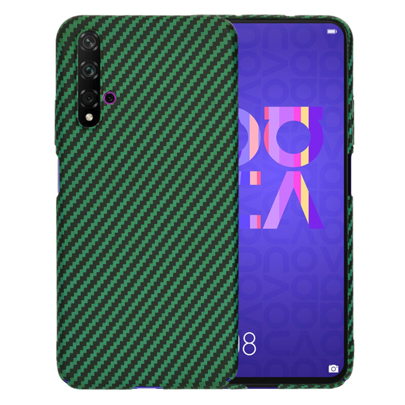 Husa Huawei Nova 5T Techsuit Carbonite FiberShell, verde