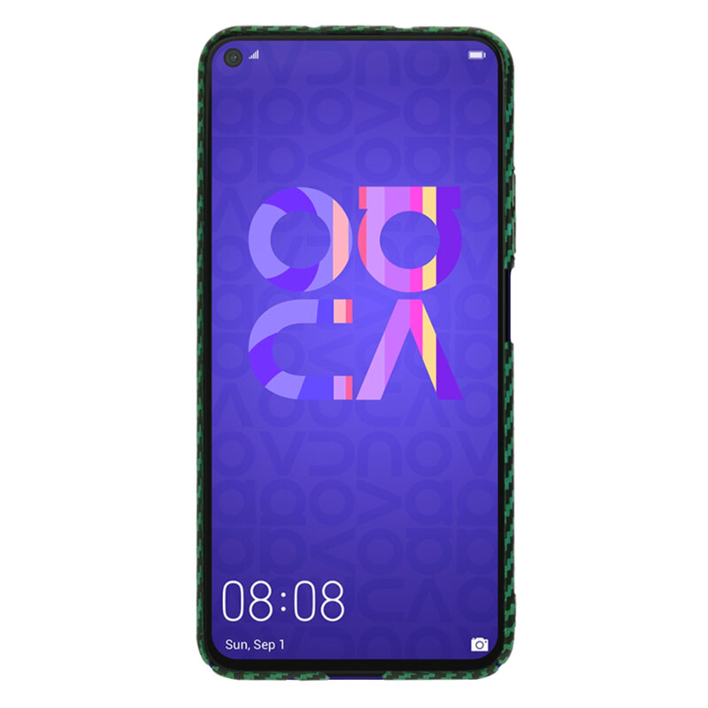 Husa Huawei Nova 5T Techsuit Carbonite FiberShell, verde