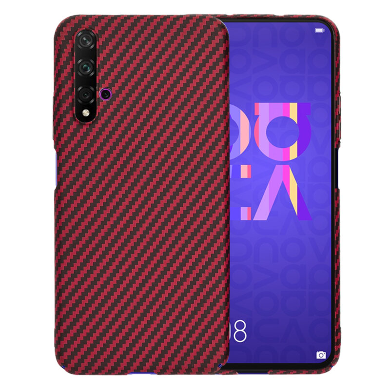 Husa Huawei Nova 5T Techsuit Carbonite FiberShell, rosu