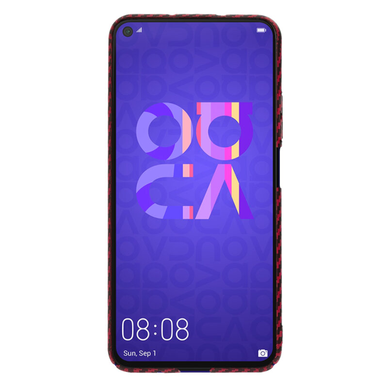 Husa Huawei Nova 5T Techsuit Carbonite FiberShell, rosu