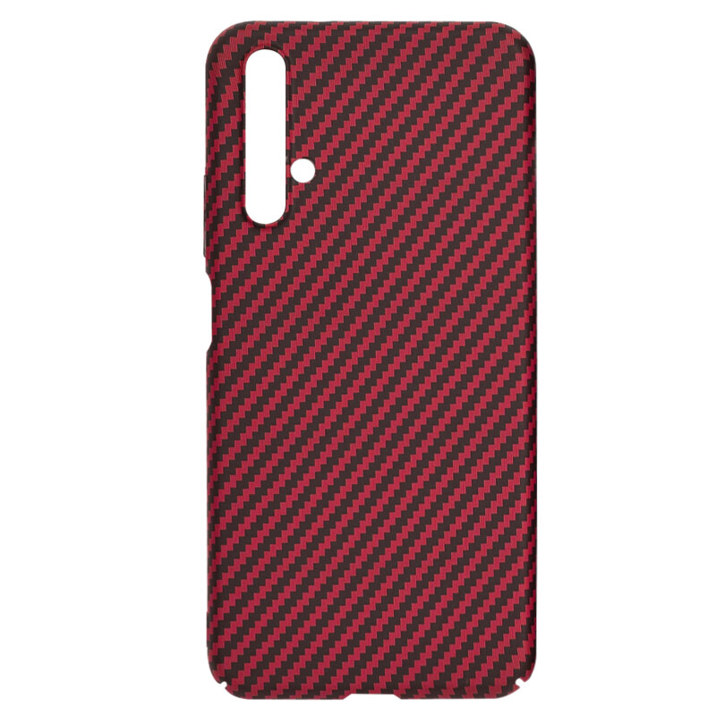 Husa Huawei Nova 5T Techsuit Carbonite FiberShell, rosu
