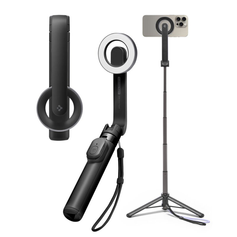 Selfie stick tripod MagSafe Bluetooth Spigen S571W, negru
