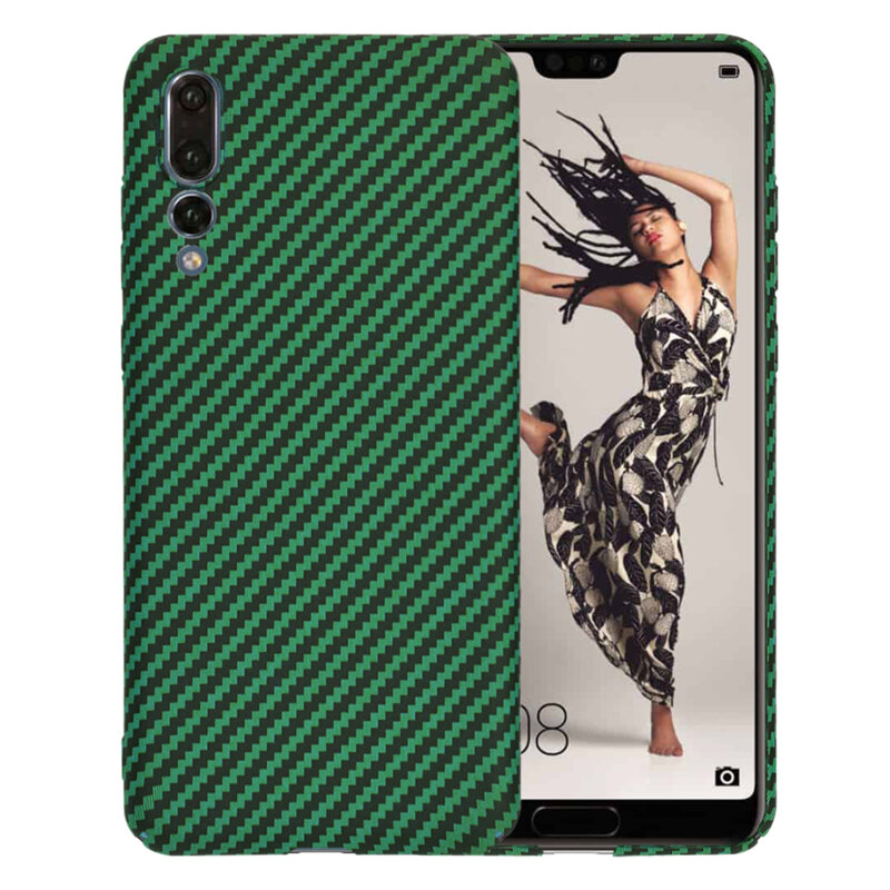 Husa Huawei P20 Pro Techsuit Carbonite FiberShell, verde