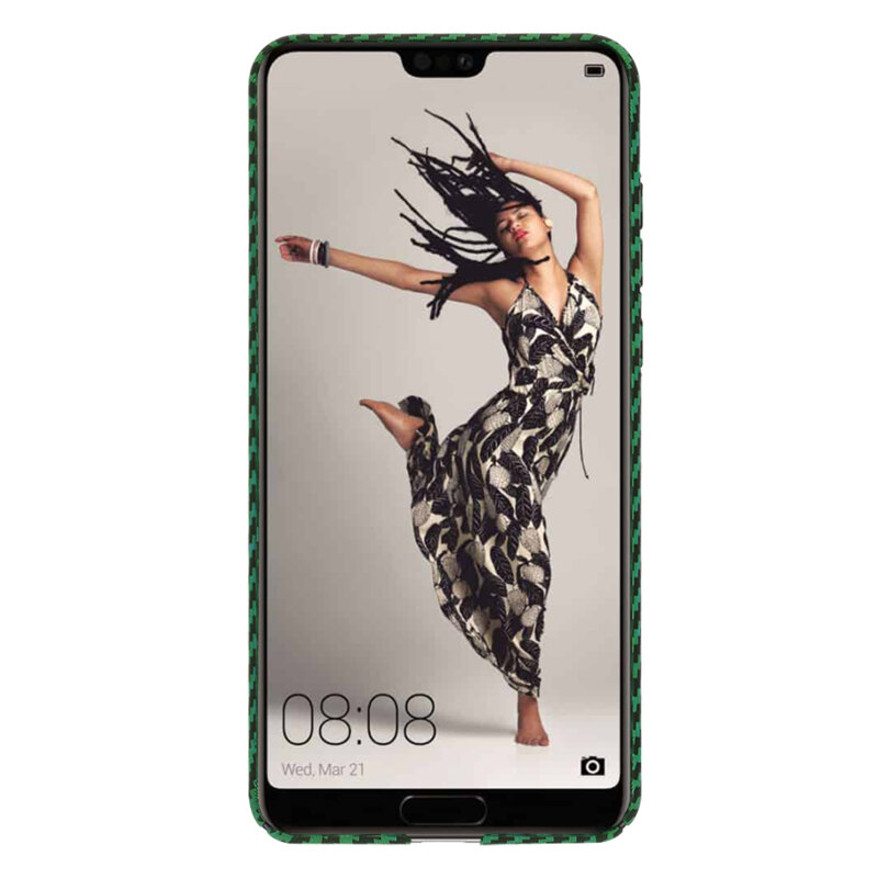 Husa Huawei P20 Pro Techsuit Carbonite FiberShell, verde