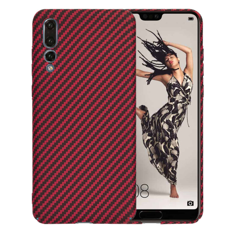 Husa Huawei P20 Pro Techsuit Carbonite FiberShell, rosu