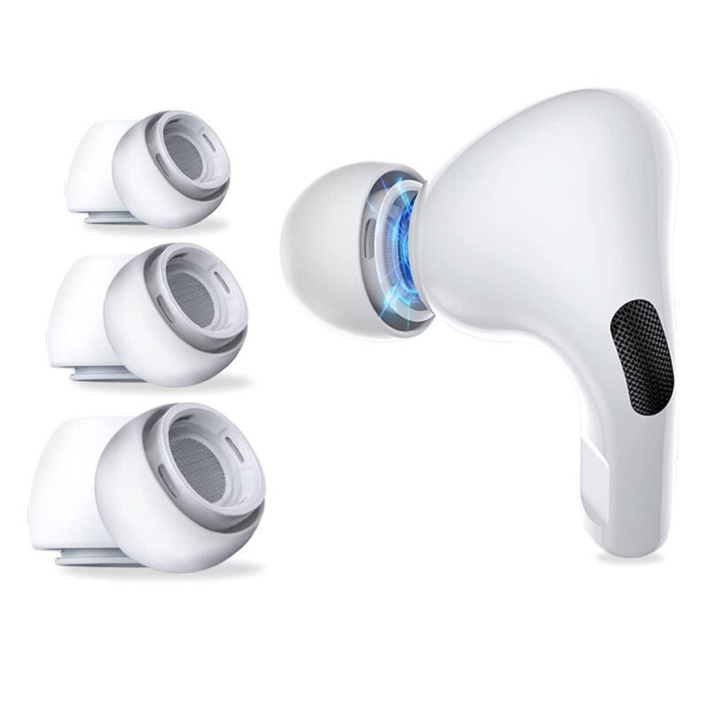 [Pachet 3x] Dopuri casti AirPods Pro 1 / 2 Techsuit ET1, alb