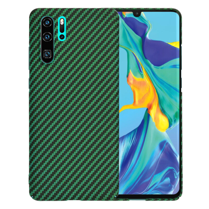Husa Huawei P30 Pro New Edition Techsuit Carbonite FiberShell, verde