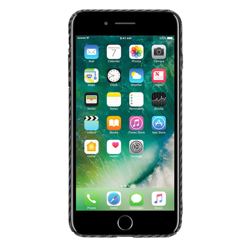 Husa iPhone 8 Plus Techsuit Carbonite FiberShell, negru