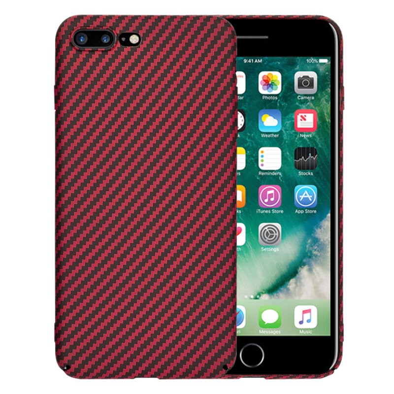 Husa iPhone 7 Plus Techsuit Carbonite FiberShell, rosu
