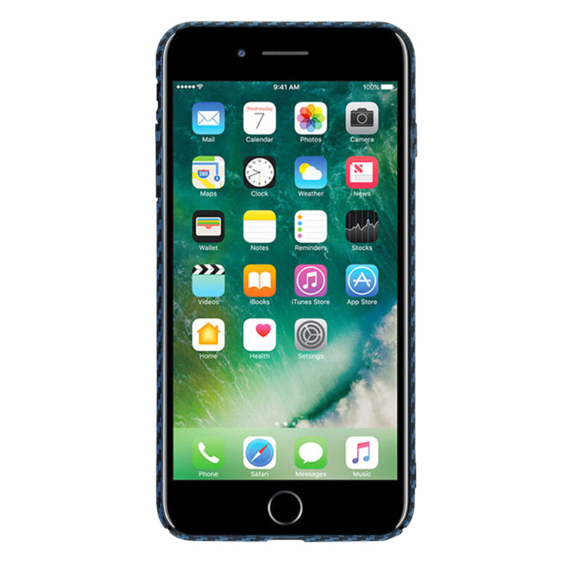 Husa iPhone 7 Plus Techsuit Carbonite FiberShell, cyan