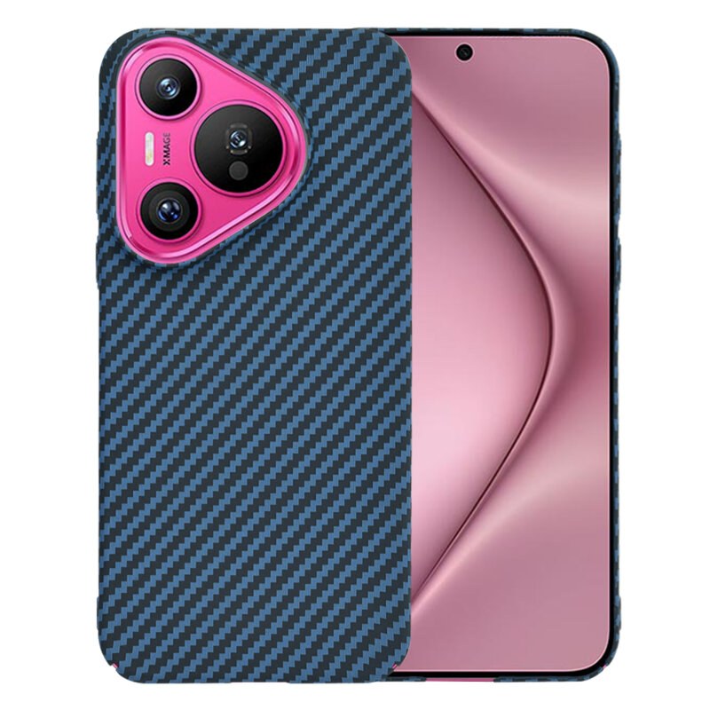 Husa Huawei Pura 70 Techsuit Carbonite FiberShell, cyan