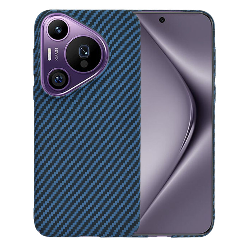 Husa Huawei Pura 70 Pro Techsuit Carbonite FiberShell, cyan