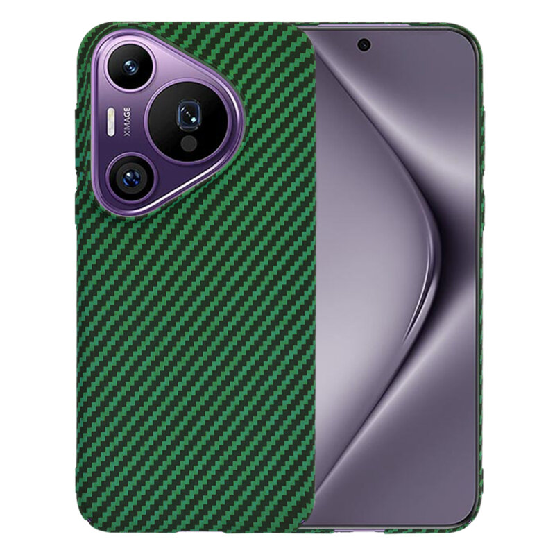 Husa Huawei Pura 70 Pro Techsuit Carbonite FiberShell, verde